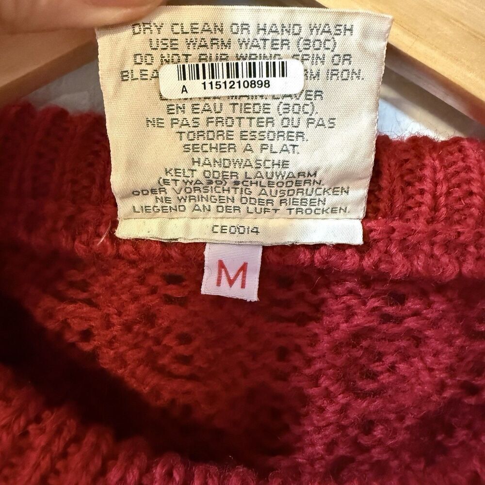 Carraig Donn Fishermens Sweater Unisex  M Wool Cableknit Made in Ireland - Picture 6 of 8